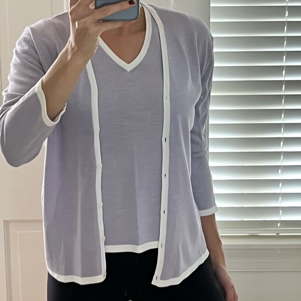 Jones New York lilac sweater set - M